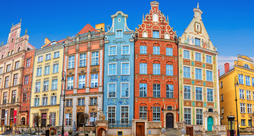barevné domy v gdaňsku gdansk colorful houses