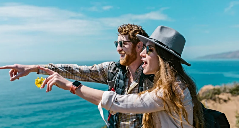 cestující pár couple travelling